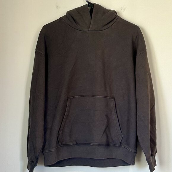 NWT Madewell Boyfriend Midweight Hoodie Sweatshirt in Coal - Size: Small - Picture 2 of 11